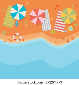 Beach Flat Design Background Stock Vector (Royalty Free) 290687573