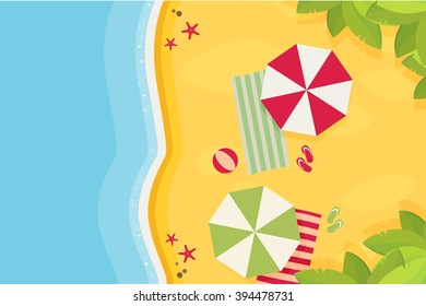 Beach Flat Design Background Stock Vector (Royalty Free) 400398649