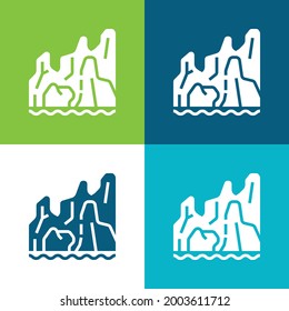 Juego de iconos mínimo de cuatro colores
