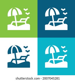Juego de iconos mínimo de cuatro colores