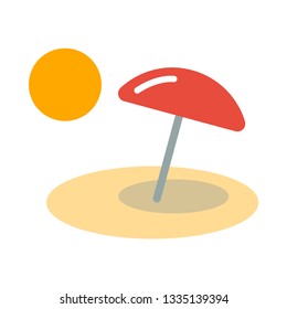 Beach flat icon.You can be used beach icon for several purposes like: websites, UI, UX, print templates, presentation templates, promotional materials, web and mobile phone apps 