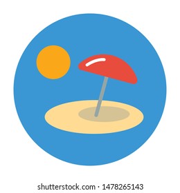 Beach flat icon.You can be used beach icon for several purposes like: websites, UI, UX, print templates, presentation templates, promotional materials, web and mobile phone apps 