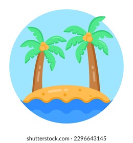Beach flat icon is easy to use and download 
