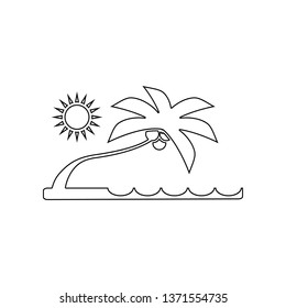 Beach flat icon. Element of Beach for mobile concept and web apps icon. Outline, thin line icon for website design and development, app development