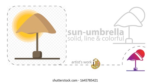 beach flat icon. line icon