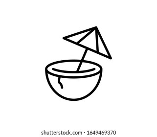 Beach flat icon. Thin line signs for design logo, visit card, etc. Single high-quality outline symbol for web design or mobile app. Beach outline pictogram.