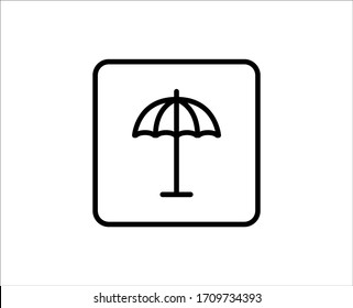 Beach flat icon. Thin line signs for design logo, visit card, etc. Single high-quality outline symbol for web design or mobile app. Beach outline pictogram.