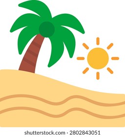 Beach Flat Icon Vector Design