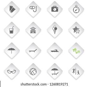 beach flat rhombus web icons for user interface design