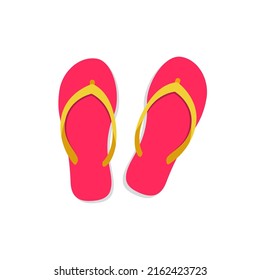 Beach Flip Flop Flat Design Vector Illustration