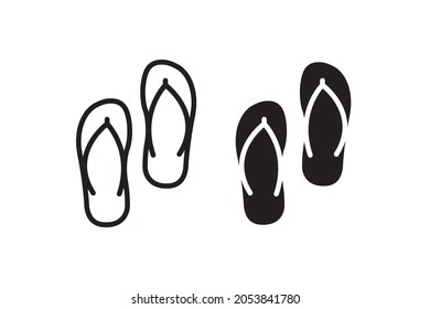 beach flip flops flat icon vector for apps and websites