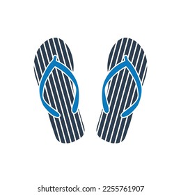 Beach Flip Flops icon. Editable Vector EPS Symbol Illustration. 