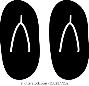 Beach flip flops, illustration, vector, on a white background.