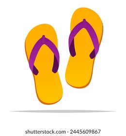 Beach flip flops vector isolated illustration