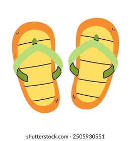 Beach flip flops vector isolated illustration.