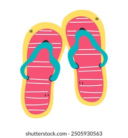 Beach flip flops vector isolated illustration.