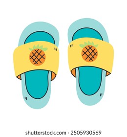 Beach flip flops vector isolated illustration.