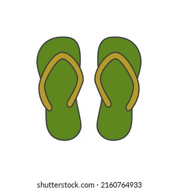 Beach flipflops footwear icon in color icon, isolated on white background 