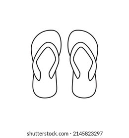 Beach flipflops footwear icon line style icon, style isolated on white background