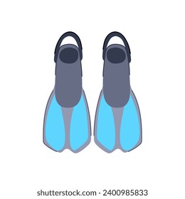 beach flippers cartoon. fins isometric, scuba aquatics, line logo beach flippers sign. isolated symbol vector illustration