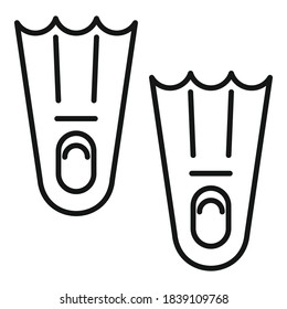Beach flippers icon. Outline beach flippers vector icon for web design isolated on white background