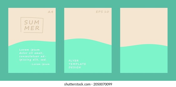 Beach flyer template design. Fun flyer design. Summer vibes brochure template. Editable vector.