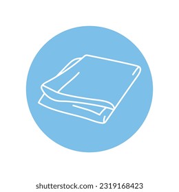 Beach folded blanket black line icon. Pictogram for web page, mobile app, promo.
