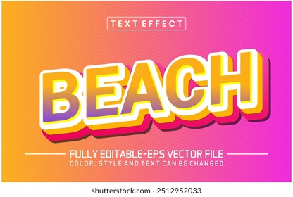 Beach font Text effect editable	