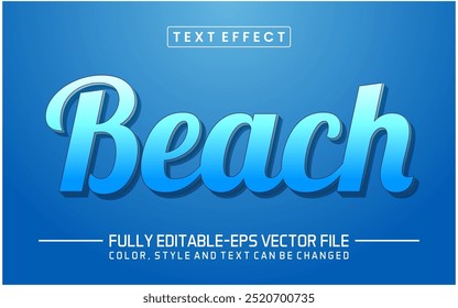 Beach font Text effect editable	
