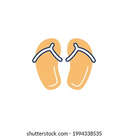 Beach footwear, sandals icon in color icon, isolated on white background 