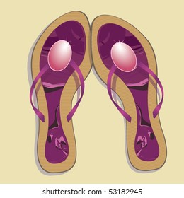 Beach footwear. Vector illustration