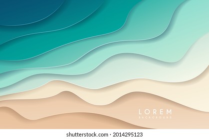 Beach in the form of colored layers