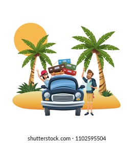 Beach Friends Cartoons Stock Vector (Royalty Free) 1102564865