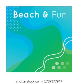 beach fun colorful banner with lettering vector illustration design