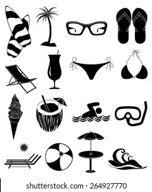 Beach Fun icons set