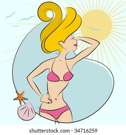 niña de playa