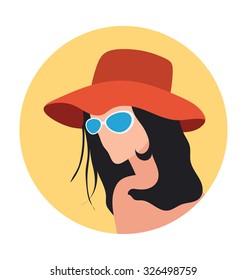 Beach Girl Colored Vector Icon