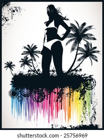 Beach Girl Vector Illustration