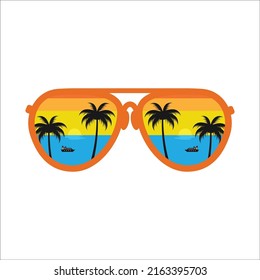 beach glasses design template vector illustration

