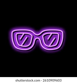 beach glasses frame neon light sign vector. beach glasses frame sign. isolated symbol illustration