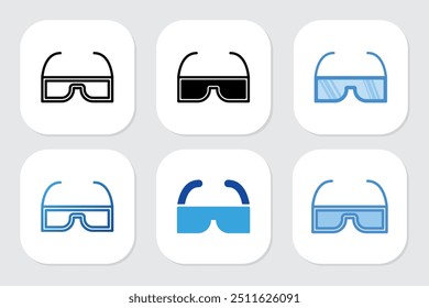beach glasses icons with various design styles