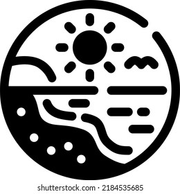 Beach Glyph icon vector design and illustration template