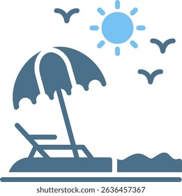 Beach Glyph Two Colour Icon