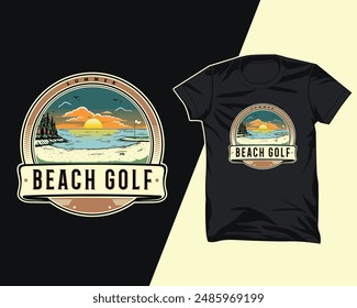 beach golf vintage t shirt design