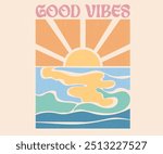 Beach good vibes. Beach modern abstract art. Enjoy beach life. Sunshine paradise graphic print design. Enjoy beach life. Summer vibes artwork. Surf club design.