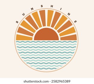 Beach good vibes. Beach modern abstract art. Enjoy beach life. Sunshine paradise graphic print design. Enjoy beach life. Summer vibes artwork. Surf club design.