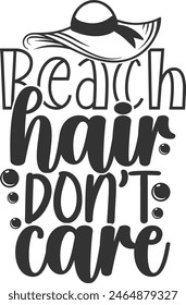 Beach Hair Don't Care - Beach Life Illustration