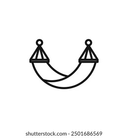 Beach hammock icon isolated on white background