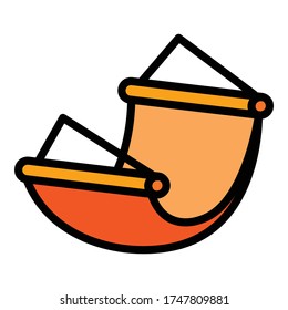 Beach hammock icon. Outline beach hammock vector icon for web design isolated on white background