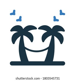 Beach, hammock, summer icon. vector design is isolated on a white background